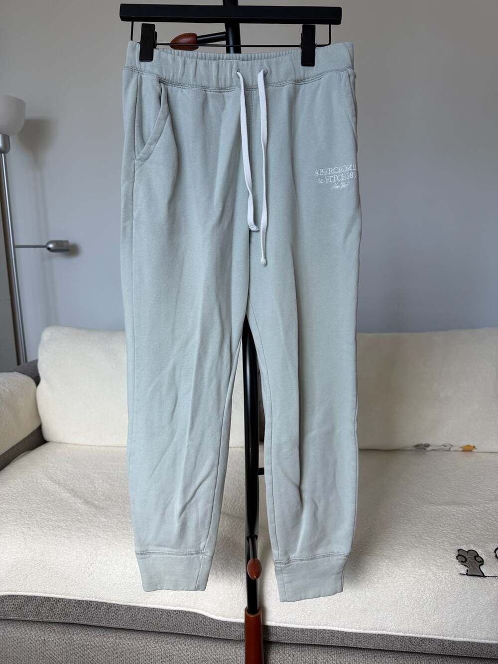 Abercrombie & Fitch A&F Collection Sage Green Graphic Fleece Joggers